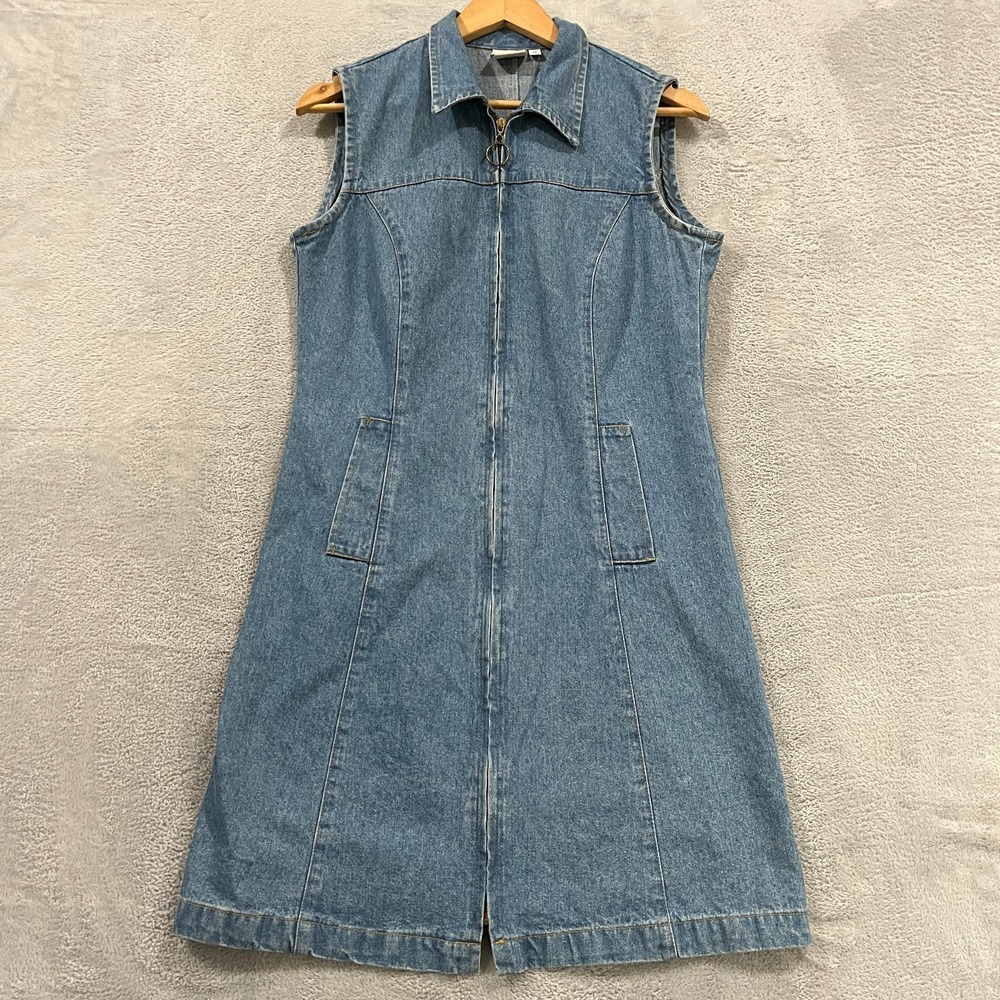 Vintage‎ Match Denim Dress Womens 8 Southwestern USA Made 90s Y2K